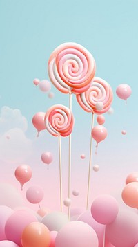 Cute lollipop balloon candy food.
