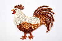  Chicken bead art white background. AI generated Image by rawpixel.