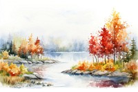 Autumn life landscape painting outdoors.