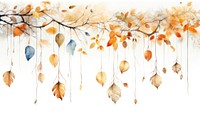 Autumn elements painting hanging plant.