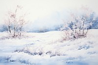 Winter border landscape outdoors painting.