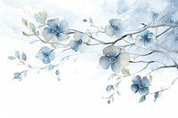 Winter flowers painting blossom pattern.