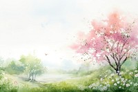 Spring life landscape outdoors painting.