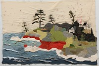 Island painting tapestry art.