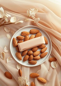 Almond nuts food pill studio shot.