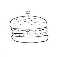 Burger sketch food line.