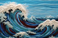 Embroidery background of a wave backgrounds outdoors nature.