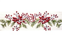 Embroidery of a christmas decorations border pattern plant celebration.