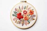 Embroidery of a floral frame pattern cross-stitch creativity.
