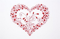Embroidery of a heart frame backgrounds pattern white.