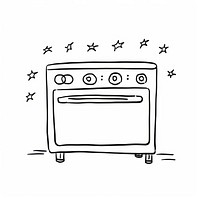 Electric stove appliance sketch doodle.