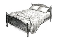  Vintage bed drawing sketch furniture. AI generated Image by rawpixel.