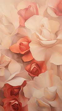  Red rose petals pattern painting flower backgrounds. AI generated Image by rawpixel.