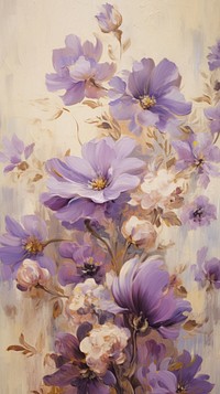  Violet flowes pattern painting flower backgrounds. 