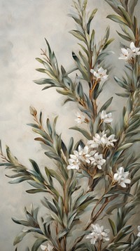  Rosemary pattern flower backgrounds painting. AI generated Image by rawpixel.