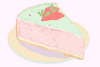 One cheesecake dessert berry food. AI generated Image by rawpixel.