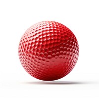 Golf ball sphere sports red.