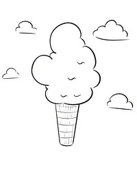 Ice cream outdoors dessert sketch.