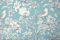 Birds and flowers wallpaper porcelain pattern.