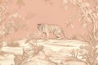 Wildlife wallpaper drawing feline.