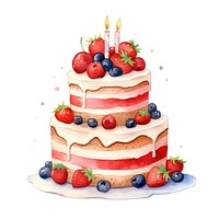 Minimal cute birthday cake strawberry dessert fruit.