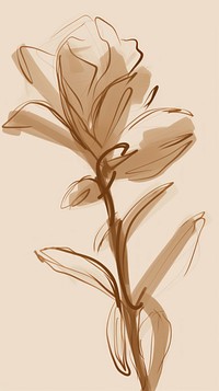  Primerose flower sketch drawing plant. AI generated Image by rawpixel.