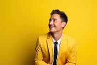Man in yellow jacket portrait smiling adult. AI generated Image by rawpixel.