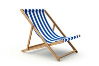 Blue and white beach chair furniture white background relaxation.