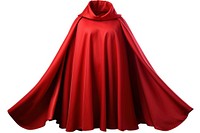 Suoerhero red cape dress gown white background.