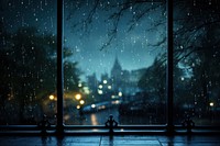  Raining night city architecture. AI generated Image by rawpixel.