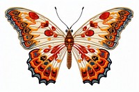 Butterfly in embroidery style insect animal invertebrate.