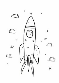 Rocket sketch doodle drawing.