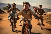 South African children bicycle cycling vehicle.