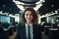 Office young woman smiling portrait adult.