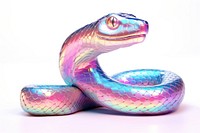Cute snake reptile animal white background.