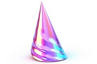 Cone iridescent white background celebration abstract.
