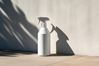 Spray bottle packaging  shadow white architecture.