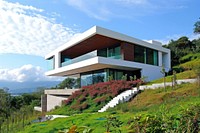 A modern house on hill architecture building villa.
