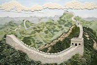 Great wall of China architecture creativity mountain.