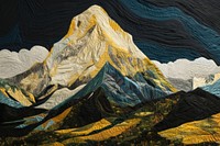Mountain peak landscape outdoors painting.