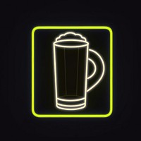 Beer icon light neon glowing.