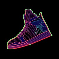 Abstract sneakers footwear shoe neon.