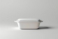 Food container  gray gray background studio shot.