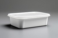 Food container packaging  gray gray background studio shot.