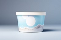 Ice cream tub packaging  bowl studio shot porcelain.