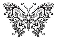 Butterfly pattern drawing sketch.