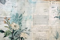 Ephemera style of pale ocean backgrounds paper page.