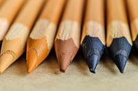 Diversity brown color shade of crayon pencil creativity variation.