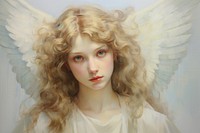 Angel with wings painting portrait art.
