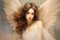Angel with wings painting portrait adult.